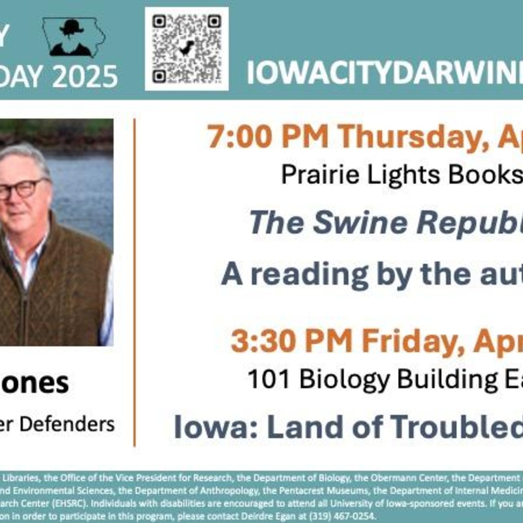 The Swine Republic: A reading by Chris Jones at Prairie Lights Bookstore promotional image